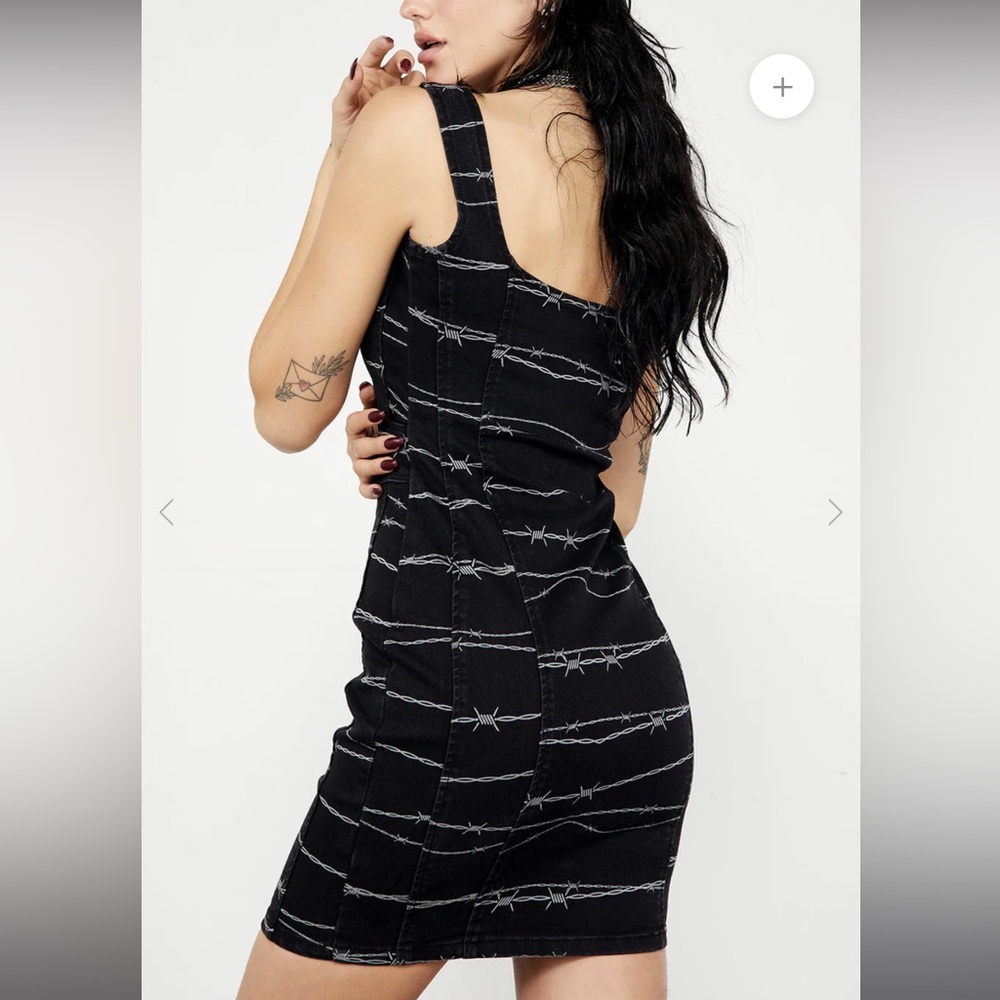 Barbed wire corset denim dress BNWT - Picture 8 of 8